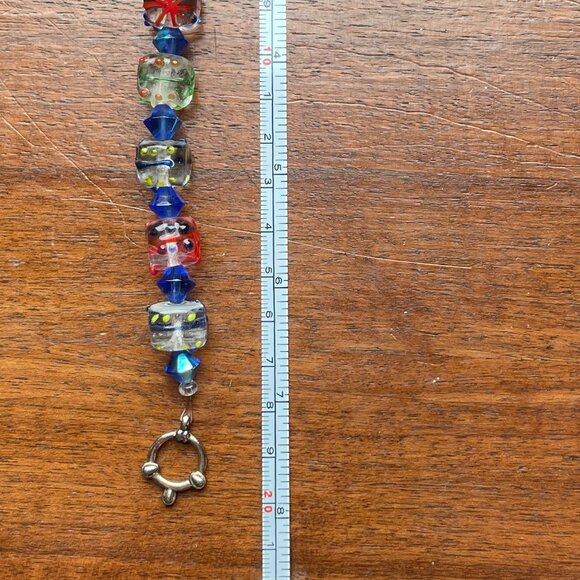 Art Glass Bracelet with Blown Glass Beads - Picture 6 of 6
